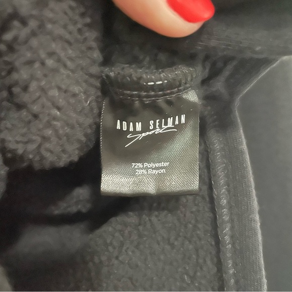 Adam Selman Sport Black Button Down Fleece Jacket Size Medium - Picture 9 of 11